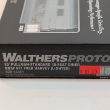 Walthers PROTO HO #920-14451 85’ P-S 36 Seat Diner - BNSF #11 Fred Harvey NIB - Additional view 4