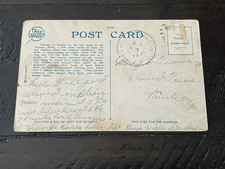 1940s FRED HARVEY POSTCARD WOMAN MAKING RAIN GODS, PUEBLO OF TESUQUE NM - Additional view 1