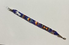Fred Harvey Hand Woven Beaded Navajo Bracelet Jewelry Authentic Navajo - Additional view 3