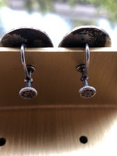 Fred Harvey Era Navajo Sterling Silver Large Mediterranean Coral Chunk Earrings - Additional view 17