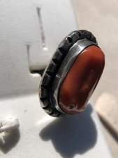 Fred Harvey Era Navajo Sterling Silver Large Mediterranean Coral Chunk Earrings - Additional view 6