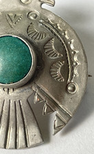 Vintage Fred Harvey Era Thunderbird Turquoise Pin/Brooch Silver Tone - Additional view 2