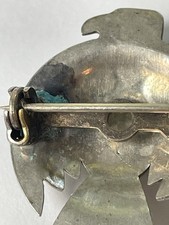 Vintage Fred Harvey Era Thunderbird Turquoise Pin/Brooch Silver Tone - Additional view 5