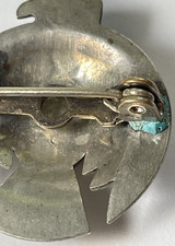 Vintage Fred Harvey Era Thunderbird Turquoise Pin/Brooch Silver Tone - Additional view 6