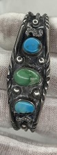 Vintage Sterling Navajo Wilson Jim Turquoise Cuff Bracelet Fred Harvey Era 6.25” - Additional view 1