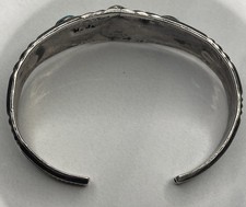 Vintage Sterling Navajo Wilson Jim Turquoise Cuff Bracelet Fred Harvey Era 6.25” - Additional view 5