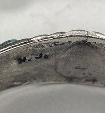 Vintage Sterling Navajo Wilson Jim Turquoise Cuff Bracelet Fred Harvey Era 6.25” - Additional view 6