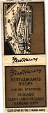 Fred Harvey Restaurants Shops Union Stations Chicago Vintage Matchbook Cover