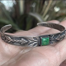Fred Harvey Navajo Sterling Silver Cuff Bracelet