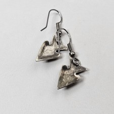 Stunning Vintage Sterling Silver Fred Harvey Era Turquoise Arrowhead Earrings - Additional view 2