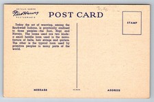 Postcard Fred Harvey Pueblo Girl Weaving a Sash Linen Unposted N378 - Additional view 1