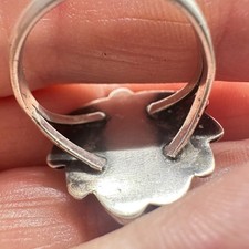 VINTAGE Navajo Style Fred Harvey Era Sterling Ring with Raw Turquoise Patina - Additional view 10