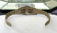 OLD VTG NAVAJO FRED HARVEY TURQUOISE ARROWS THUNDERBIRD BABY CHILD CUFF BRACELET - Additional view 2