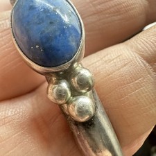 VTG Sterling 925 L S Small Lapis Cuff Bracelet Fred Harvey Style - Additional view 11