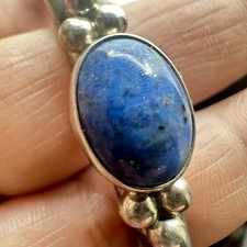 VTG Sterling 925 L S Small Lapis Cuff Bracelet Fred Harvey Style - Additional view 7