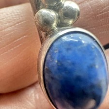 VTG Sterling 925 L S Small Lapis Cuff Bracelet Fred Harvey Style - Additional view 8