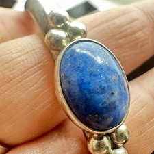 VTG Sterling 925 L S Small Lapis Cuff Bracelet Fred Harvey Style - Additional view 9