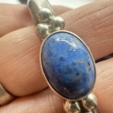 VTG Sterling 925 L S Small Lapis Cuff Bracelet Fred Harvey Style - Additional view 10
