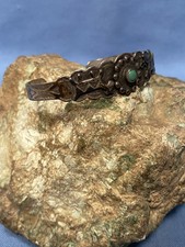 Awesome Fred Harvey Era Sterling Silver and Turquoise Cuff Bracelet  - Additional view 1