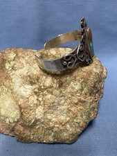 NICE Fred Harvey Era Sterling Silver and Turquoise Cuff Bracelet - Additional view 2