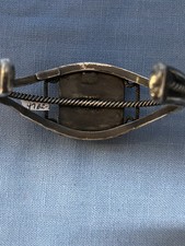 COOL Fred Harvey Era Sterling Silver and Petrified Wood Cuff Bracelet - Additional view 7