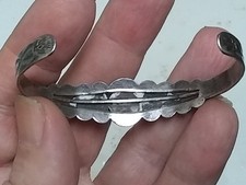Vintage Fred Harvey Navajo Sterling Silver, Turquoise Thunderbird Arrow Bracelet - Additional view 3