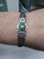 Vintage Fred Harvey Navajo Sterling Silver, Turquoise Thunderbird Arrow Bracelet - Additional view 4