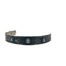 VTG Sterling 925 Fred Harvey Era Navajo Cuff Bracelet Stamped Concho Design - Additional view 1