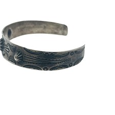 VTG Sterling 925 Fred Harvey Era Navajo Cuff Bracelet Stamped Concho Design - Additional view 7
