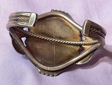 ANTIQUE FRED HARVEY NAVAJO PETRIFIED WOOD AGATE STERLING CUFF BRACELET - Additional view 2