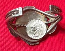 ANTIQUE FRED HARVEY NAVAJO PETRIFIED WOOD AGATE STERLING CUFF BRACELET - Additional view 6