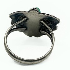 VTG Fred Harvey Era Sterling Silver Southwestern Turquoise Beetle Ring Sz 6 - Additional view 2