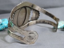 Harvey Era NAVAJO Maisels KINGMAN TURQUOISE Sterling Silver 39g Cuff Bracelet - Additional view 8
