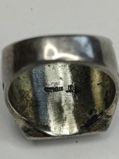 Vintage Sterling Agate Fred Harvey Era Bell Trading Post Ring Sz 8 - Additional view 4