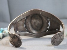 Fred Harvey Era NAVAJO Maisels SKY HORSE TURQUOISE Sterling Silver 49g Bracelet - Additional view 6