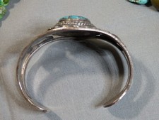 Fred Harvey Era NAVAJO Maisels SKY HORSE TURQUOISE Sterling Silver 49g Bracelet - Additional view 7
