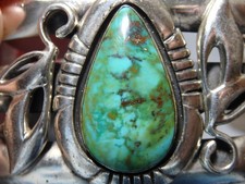1970s NAVAJO Natural ROYSTON TURQUOISE Sterling Silver 38g CUFF Bracelet - Additional view 4