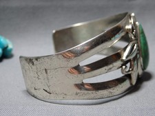 1970s NAVAJO Natural ROYSTON TURQUOISE Sterling Silver 38g CUFF Bracelet - Additional view 5