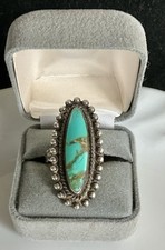 1940s Jane Popovich (JP) Navajo Sterling Turquoise Ring Size 7 Fred Harvey Era - Additional view 3