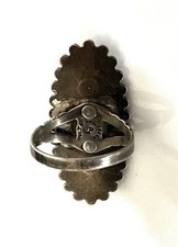 1940s Jane Popovich (JP) Navajo Sterling Turquoise Ring Size 7 Fred Harvey Era - Additional view 4