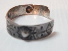 VINTAGE FRED HARVEY NAVAJO INDIAN ALL STERLING SILVER  STAMPED CUFF BRACELET - Additional view 2