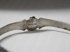 VINTAGE NAVAJO INDIAN FRED HARVEY STERLING SILVER turquoise baby /child BRACELET - Additional view 5