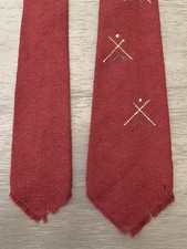 Vintage Fred Harvey Chimayo Native American Wool Tie El Grandee Handwoven NM