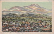 Fred Harvey Postcard Fisher's Peak and Trinidad Colorado CO
