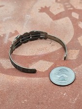 Bracelet Vintage Sterling Silver & Turquoise Cuff from the Fred Harvey Era - Additional view 1