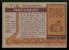 1973-74 Topps Fred Harvey #78 - Minnesota North Stars - Additional view 1