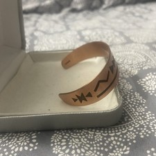Vtg NA Wheeler Manufacturing Enameled Arrow Copper Cuff Bracelet Fred Harvey Era - Additional view 3