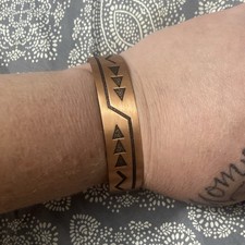 Vtg NA Wheeler Manufacturing Enameled Arrow Copper Cuff Bracelet Fred Harvey Era - Additional view 9
