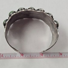 Vintage Navajo Fred Harvey Era SS Turquoise Whirling Log Cuff Bracelet [085WEB] - Additional view 6