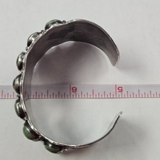Vintage Navajo Fred Harvey Era SS Turquoise Whirling Log Cuff Bracelet [085WEB] - Additional view 8
